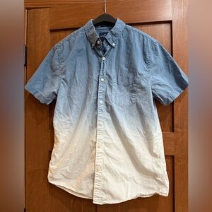 American Eagle Outfitters Blue to White Ombre Shirt M